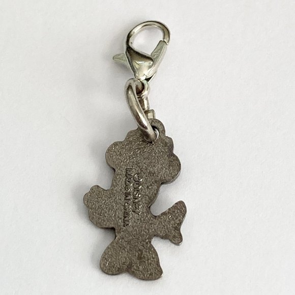 Vintage Disney Minnie Mouse Clip On Charm Zipper Pull Purse EnamelCrystal Signed - Picture 4 of 8